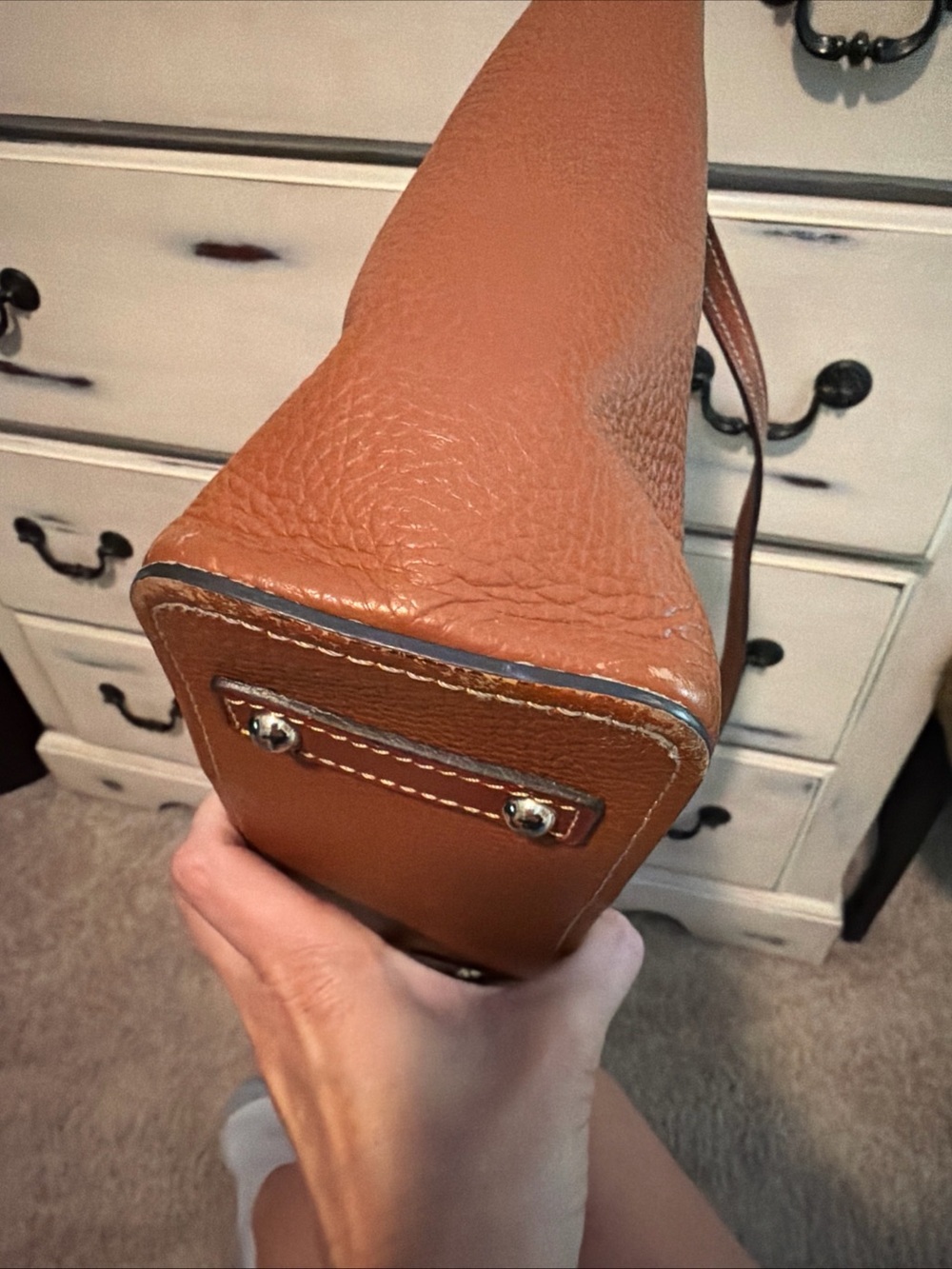 $328 Dooney & Bourke Pebble Grain Small Lexington Leather Tote Bag Caramel - Picture 7 of 16
